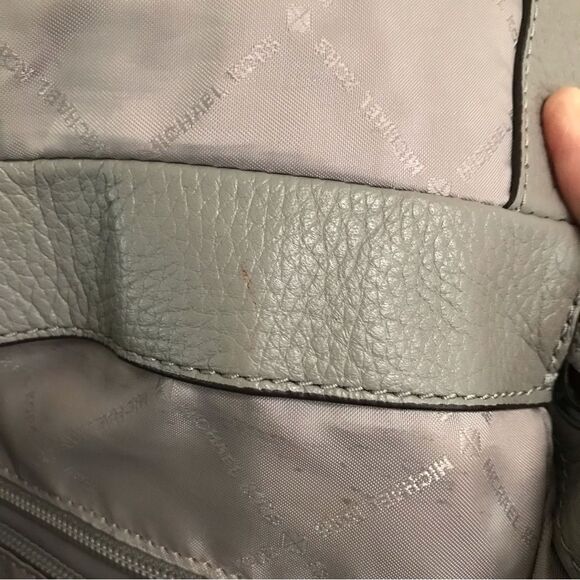 Michael Kors Riley rhinestone studded gray pebble drawstring leather backpack - Picture 14 of 14